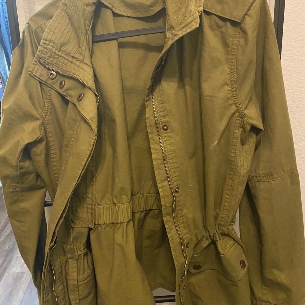 Green snap button jacket